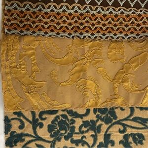 ROBERT ALLEN Ladylove / Peacok 12”X 12” 3 Pieces Fabric Sample Square